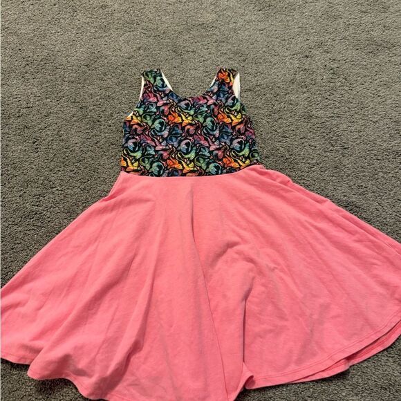 Malia + Kai Rainbow Dragon Print Twirl Dress Sz 6 - Picture 1 of 4